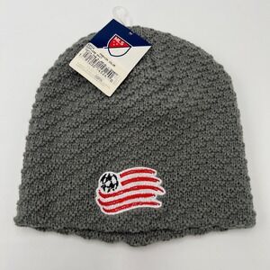 MLS New England Revolution Gray Textured Knit Beanie Hat OSFM NWT